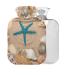 Sea Shells Hot Water Bottle with Cover 1 l Small Hot Water Bag for Pain Relief Bed of Hands and Feet BAP-Free