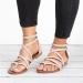 Buy Casual Women's Beach Flip Flops - Spring/Summer Strap Braided Sandals for Bunion Correction - Comfortable Flat Roman Slippers in Beige - Buy Online on GoSupps.com