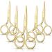 5 Pieces Small Straight Tip Nose Hair Scissor for Grooming, Stainless Steel Multi-Purpose Beauty Grooming Scissors for Facial Hair Removal and Hair Mustache Beard Eyebrows Ear Nose Trimming (Gold)