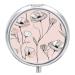 Pill Box Pill Case 3 Compartment Travel Pill Box with Ink Painting Printing Small Pill Box Portable Medicine Pill Case Pill Organizer for Purse & Pocket for Travel Handbag (Round)