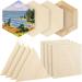 12 Pcs Wood Panel Boards for Painting 6'' Unfinished Wooden Canvas Panel Square Hexagon Triangle Boards Blank Wood Blocks Crafts for Arts Crafts Painting Supplies  3 Styles