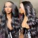 Bele Body Wave 13x4 Transparent Lace Front Wigs Human Hair Brazilian 180% Density HD Glueless Lace Front Wigs Huamn Hair for Black Women Natural Color Pre Plucked with Baby Hair 24inch 24 inch 13x4 BW Wig 180% Density