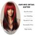 Shop Red Black Ombre Wigs for Women - Long Straight Synthetic Heat-Resistant Cosplay Wig with Air Bangs - Perfect for Christmas and Daily Use - Buy Online on GoSupps.com