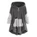 Hanxiulin fleece plush jacket fluffy warm zipper wool jacket women fleece jacket basic hooded jacket bladder fleece jacket long thick autumn winter coat with hooded plush jacket 3xl dark gray