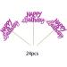 24 Pack Happy Birthday Cupcake Toppers Glitter Celebrating Birthday Cupcake Picks Baby Shower Kids Birthday Party Cupcake Decorations Supplies Purple - Buy Online on GoSupps.com