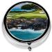 Hawaii Beach Golf Course Mini Round Pill Box | 3 Compartment Travel Pill Organizer | Portable Medicine Case for Home & Office - Buy Online on GoSupps.com