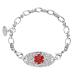 MunsteryAid Customized Celtic Knot Medical Alert ID Chain Bracelet with Free Engraving for Women Personalized Emergency Identification Bracelet Medical Alert ID Jewelry 6.0 to 9.0 Inches 6.0 Inches Red Symbol