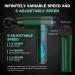 WowTowel Percussion Massage Gun | Deep Tissue Muscle Electric Gun Handheld Vibration Device | 6 Heads, 6 Speeds, Quiet Brushless Motor | Dark Green - Buy Online on GoSupps.com