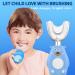 Kids Electric U-Shaped Sonic Toothbrush for Ages 3-12 - Rechargeable with 2 Brush Heads, Blue - Buy Online on GoSupps.com