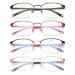 Vevesmundo Multifocal Blue light filter Leading glasses men MENAL METAL PROCESSIVE FIRST REASION With preservation+1.0 +1.5 +2.0 +2.5 +3.0 +3.5 Multifocal reading glasses - 4 pieces of reading glasses SET 2.0 X