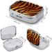 Portable Tiger Striped Pill Box 2 Compartment Metal Organizer for Medicine Stylish & Decorative Pill Case for Pocket or Purse - Buy Online on GoSupps.com
