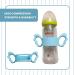 Botabee Wide-Neck Baby Bottle Handle - Set of 2 Blue & Pink - Silicone Sippy Cup Grip for Easy Transition to Self-Feeding - Buy Online on GoSupps.com