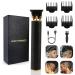 Unisex Hair Trimmer Kit - Cordless Rechargeable Waterproof with Guide Combs for Men Black