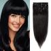 Clip in extensions real hair 8 Tressen hair extension cheap hair part 100% remy human hair thin smooth natural black #1b-1 20 "(50cm) -70g