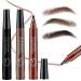 PIWOSGOL 3 PCS Waterproof Eyebrow Pencil Microblading Eyebrow Pen with 4 Dots Waterproof Eyebrow Pencil Fine-Stroke & Long Lasting Creates Natural Eyebrow Hairs -3 Colors