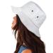 Bucket Hat for Women Men Canvas Washed Cotton Trendy Distressed Womens Summer Beach Sun Hats with Detachable Strings 01-hot Color Recommend White Medium-Large