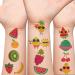 Hohamn Glitter Fruit Temporary Tattoos for Kids - 100+ Cartoon Fruit Summer Tattoos for Girls Boys Birthday Party Supplies Favors