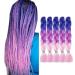 Tess Braids Extensions Blue 60 cm 5 Pack Jumbo Braids Kanecalon Kunsthaar for the braid Box Braids Hair Extension Braid 100g/bundle Ombre Hair Braids Extension (5 piece-blue/purple/pink) 60 cm (5 pieces) Blue/purple/pink/pink