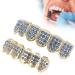 Syrisora Teeth Set Bling Teeth Accessory Decoration for Halloween Party Hip Hop Show (Upper 12 Lower 8 Inlaid Blue Diamond Set)