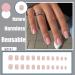 QINGGE Pink Glitter French Tip Press on Nails - 24Pcs Short Square Fake Nails for Women - Buy Online on GoSupps.com