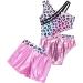 Yartina Girls Printed Gymnastics Leotard Dance Outfit Pink 10 Years - 2 Piece Swimwear Jumpsuit with Shorts - Buy Online on GoSupps.com