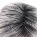 Gray Temperament Wig with Oblique Bangs for Women - Natural Daily Wear for Middle-Aged Women, Girls | Fluffy Short Hair, Black Gradient Silver Texture - Buy Online on GoSupps.com