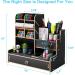 Marbrasse Upgraded Wooden Pencil Holder  Pen Organizer for Desk   Easy Assembly  Art Supply Organizer  Desktop Stationary Organizer Caddy (B17-Black) - Buy Online on GoSupps.com