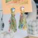 Feyley Star Shape Earrings | Pink Green Wool Thread Quasten Ohrrings | Colorful Ear Drops for Women - Buy Online on GoSupps.com