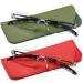 Hubeye 2-Pack Frameless Reading Glasses - Lightweight Anti-Blue Light +2.00 Dioptria for Men & Women with Glasses Holster - Mixed Colors - Buy Online on GoSupps.com