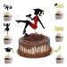 INDKOPVA Graduation Cupcake Toppers 2023 Black and Gold 25Pcs Girls Grad Cap Food Cake Graduation Party Wrappers Cake Decorations Diploma Cupcake Picks for Cake Graduation Party Supplies (Girl)