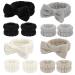 Chanaco 12PCS Spa Headband Wrist Towels for Face Washing Set Makeup Headband Skincare Headbands Cute Face Wash Headband Soft Microfiber Wristbands Gifts for Women A-(Black  White  Grey  Light Brown)