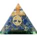 Tree of Life Lapis Lazuli Orgonite Pyramid - Handmade Crystal for Positive Energy and Balance in Home or Office Decor - Buy Online on GoSupps.com