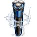 Electric Razor for Men Rotary Shaver Pop-up Beard Trimmer with LCD Display and Rechargeable Cordless Waterproof Blue