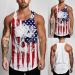 American Vintage Flag Men Tank Top | USA Stripes & Star Gift Vest Muscle T-Shirt - White - Size Medium - Buy Online on GoSupps.com