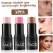 Contour Stick 3Pcs Set 3 Colors Waterproof Long Lasting Blush Stick Natural Finish Multipurpose Highlighter Makeup Stick for Cheeks Lips All Skin Highlighter Makeup Stick Contour Kit Cream - Buy Online on GoSupps.com