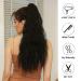 24 Inch Black Wavy Oefei Ponytail Extension - Long Corrugated Synthetic Hair with Velcro Fastener for Women - Buy Online on GoSupps.com