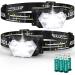 LSISNI headlamp LED battery operations 2 pieces 2000 lumens head lamp 6 light modes 6 AAA batteries contain IPX5 waterproof for children and adult camping jogging fishing AAA-2 pieces