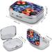 Buy Tropical Floral Print Pill Box - 2 Compartment Medicine Organizer | Portable Decorative Metal Pill Case for Pocket & Purse - Buy Online on GoSupps.com