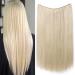 Hair Extensions Secret Headband Simply Invisible Crown Wire in Hair Extension Hairpiece for Women 40cm Straight Bleached Blonde