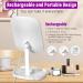 Rechargeable Lighted Makeup Vanity Mirror with Phone Holder | Portable Beauty Mirror with 10X Magnification, 3 Color Lighting, Touch Screen Dimmable - Tabletop Cosmetic Mirror - Buy Online on GoSupps.com