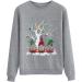 Women's Soft Long Sleeve Graphic Sweatshirt - Round Neck Blouse Pullover | Grey, Size Small - Buy Online on GoSupps.com