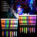 AOOWU UV Glow Face Body Paint Set - 16 Neon Fluorescent Colors - Non-Toxic Makeup Kit for Adults & Kids - Perfect for Parties & Carnivals - Buy Online on GoSupps.com