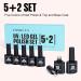 Tomicca UV Nail Polish Set - 5 Color Gel Nail Polish with Base & No Wipe Top Coat | Starter Kit Gift - 7 x 8ml | Perfect for French Nail Studio - Buy Online on GoSupps.com