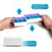 Zumd Quilted Floral Pill Cover AM PM Pill Organizer Case - 7 Day Twice a Day Removable Pill Case, Blue - Buy Online on GoSupps.com