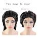 2 Pack Long Satin Hair Braid Bonnet for Black Women - Adjustable Sleep Cap with Button - Black+Blue - Buy Online on GoSupps.com
