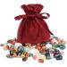 Natural Stones in Red Fabric Bag - Perfect for Kids Treasure Hunting & Healing Decoration - Buy Online on GoSupps.com