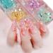 Frosted Aurora Imitation Pearl Mermaid Bubble Beads - 2022 New Candy Color Glass Beads for Nail Art DIY - 3mm Semi-Circular Flat Bottom Beads - 6-Grid Box - Buy Online on GoSupps.com