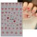 Heart Bows Nail Art Stickers - Black White Red & Pink Bow Tie Designs for Valentine's Day - Perfect Nail Decals for Women & Girls - DIY Acrylic Nails Supplies - Buy Online on GoSupps.com