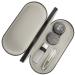 Healifty Contact- glasses case Double-sided dual-use design 2 in 1 contact lens ETUI with mirror tweezers remover for men & silver gray