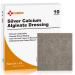 Carbou Silver Calcium Alginate Wound Dressing with Ag 3'' x 3'' Patches 10 Individual Sterile Pads Soft and Highly Absorbent Dressing Gauze Non-Stick Padding Silver 3x3In(Pack of 10)